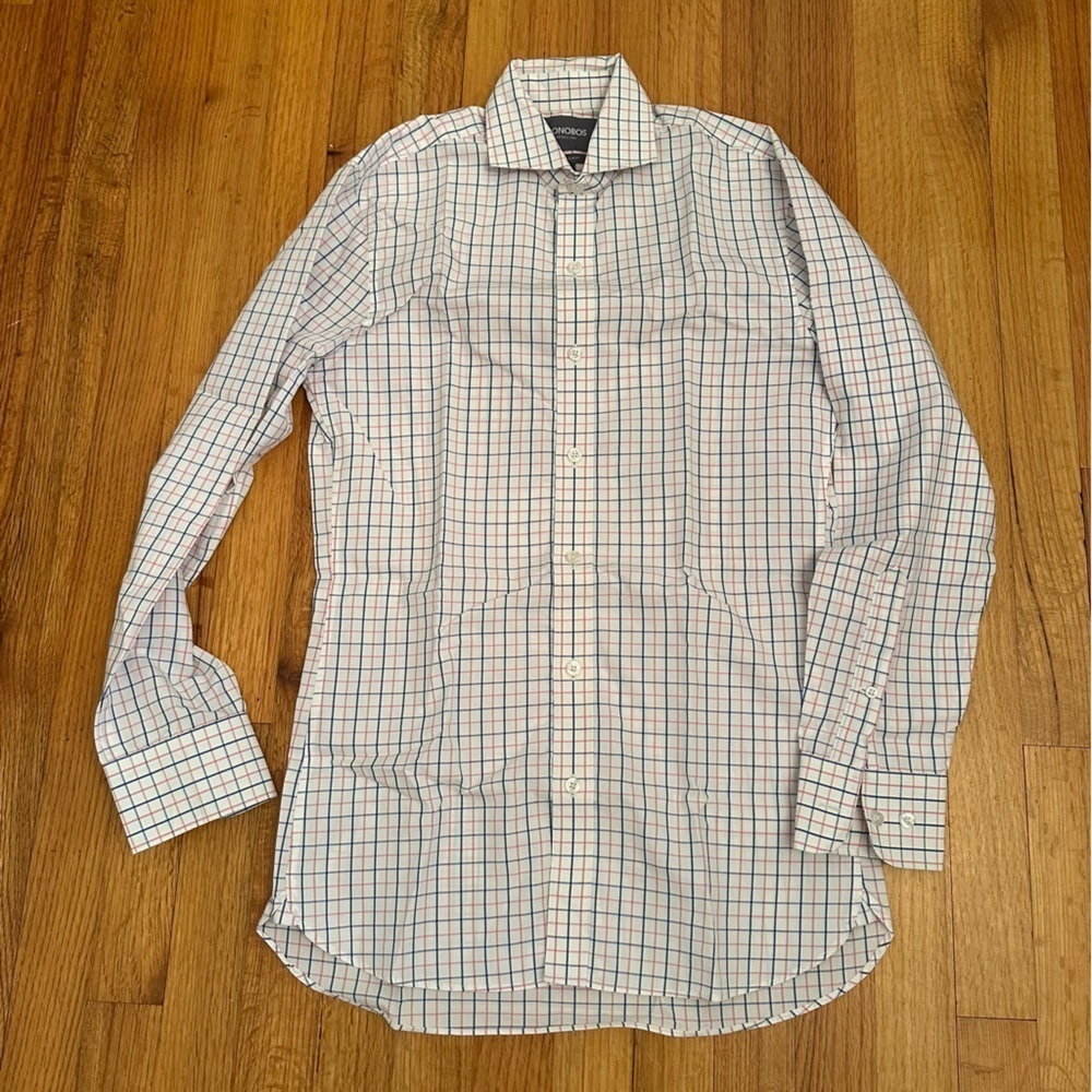 Bonobos Mens 14 1/2 -32 Tailored Slim Fit Cotton Button Up Shirt(k11)